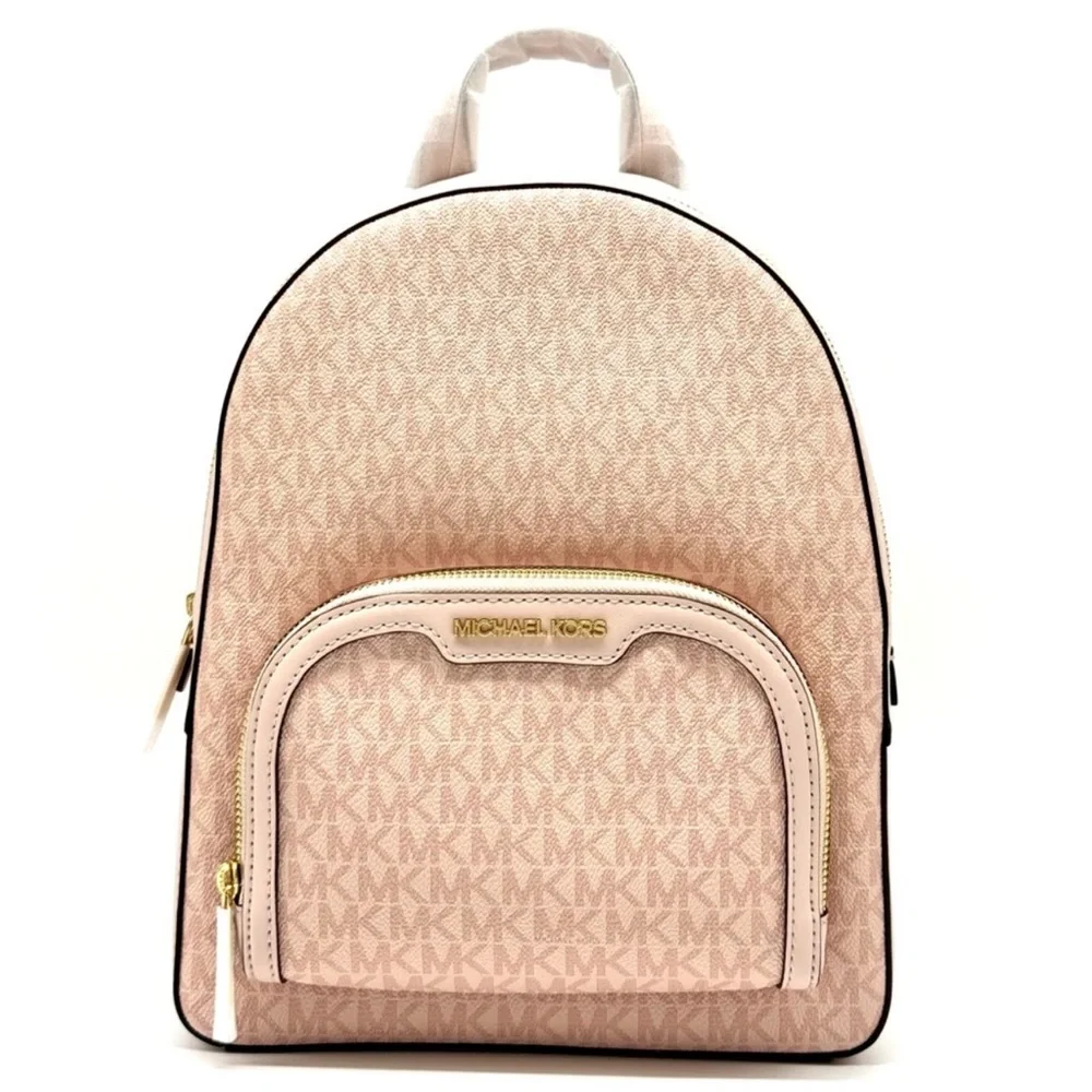 Michael Kors Jaycee Medium Signature Logo Backpack Powder Blush